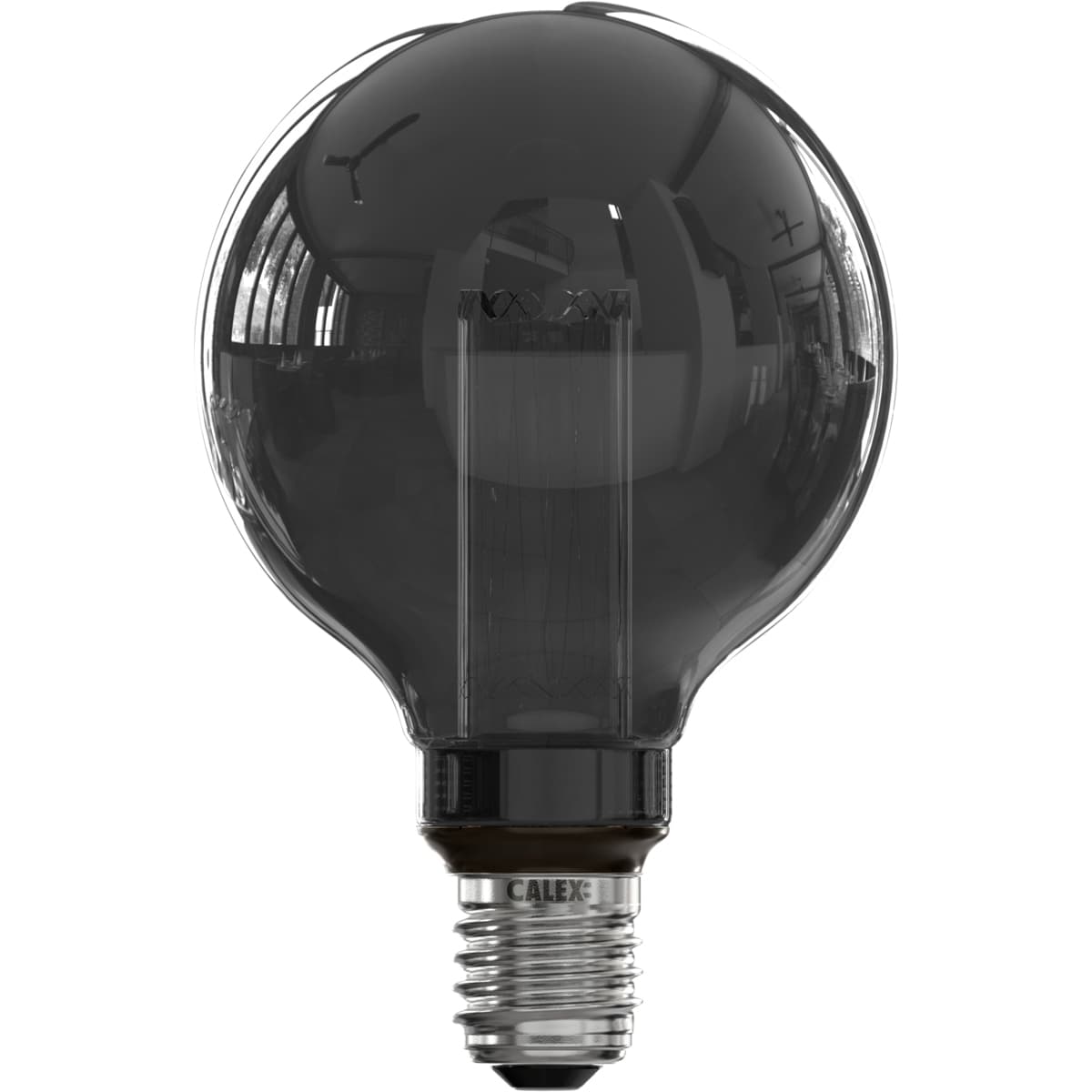 Calex LED Glassfiber Globe G95 Titanium SMD 220-240V 3.5W 40lm 2000K E27 Dimbaar met LED dimmer  - 1