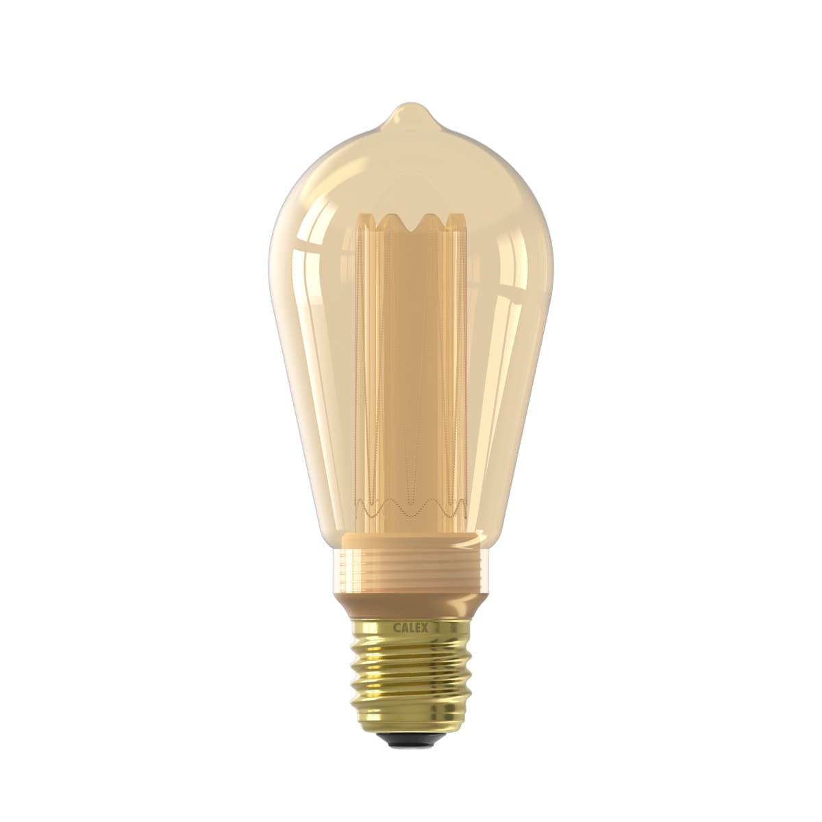 Calex LED Glassfiber Rustiek ST64 Goud SMD 220-240V 3.5W 120lm 1800K E27 Dimbaar met LED dimmer  - 1