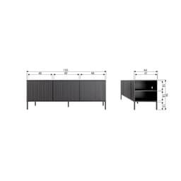 New Gravure Tv Meubel 150 Cm Grenen Zwart [fsc] - 8