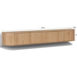 Tv-Meubel Novy Zwevend 220 cm Naturel - 4