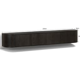 Tv-Meubel Novy Zwevend 220 cm Espresso - 4