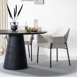 Eettafel Aron rond 130 - zwart - 1