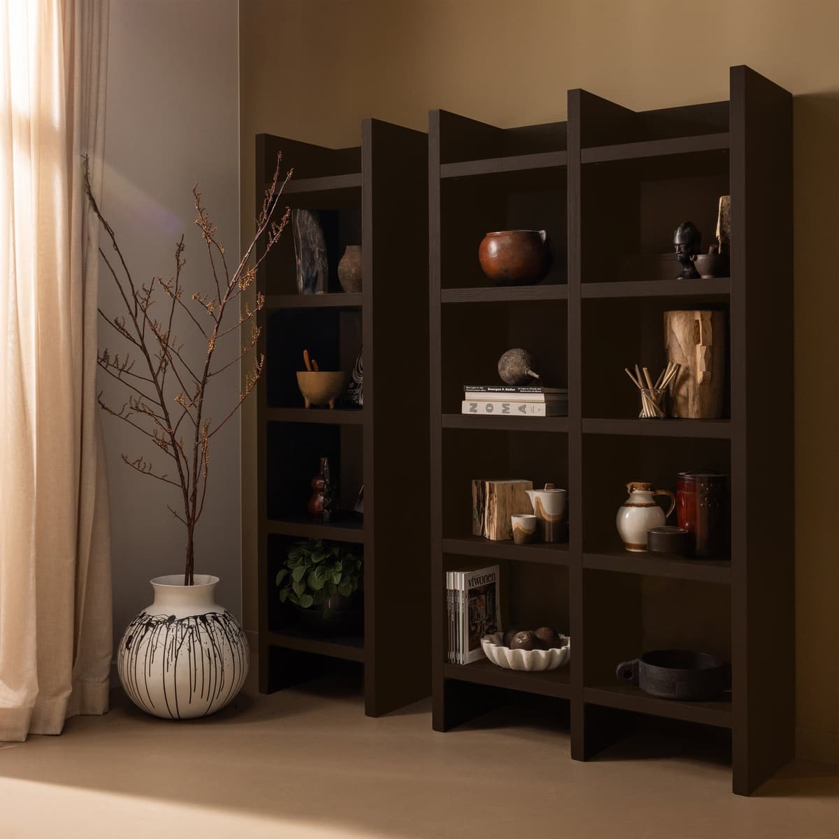 TIMO OPEN KAST MDF DONKERBRUIN 195x100x40CM - 5