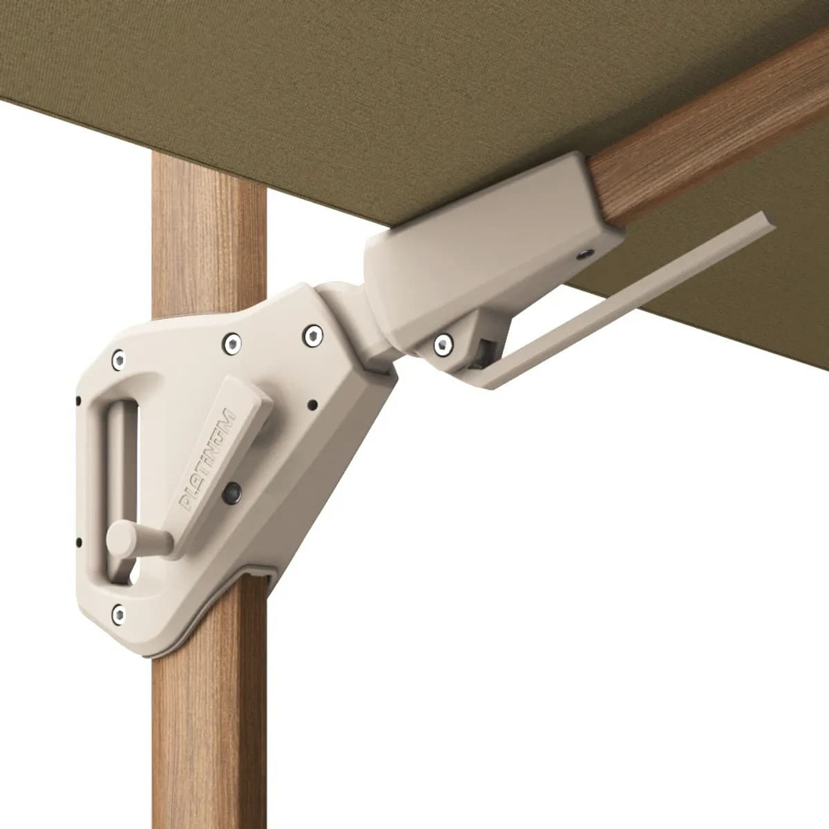 Zweefparasol Challenger T² Premium 300x300 cm Teak / Champagne Platinum - 8
