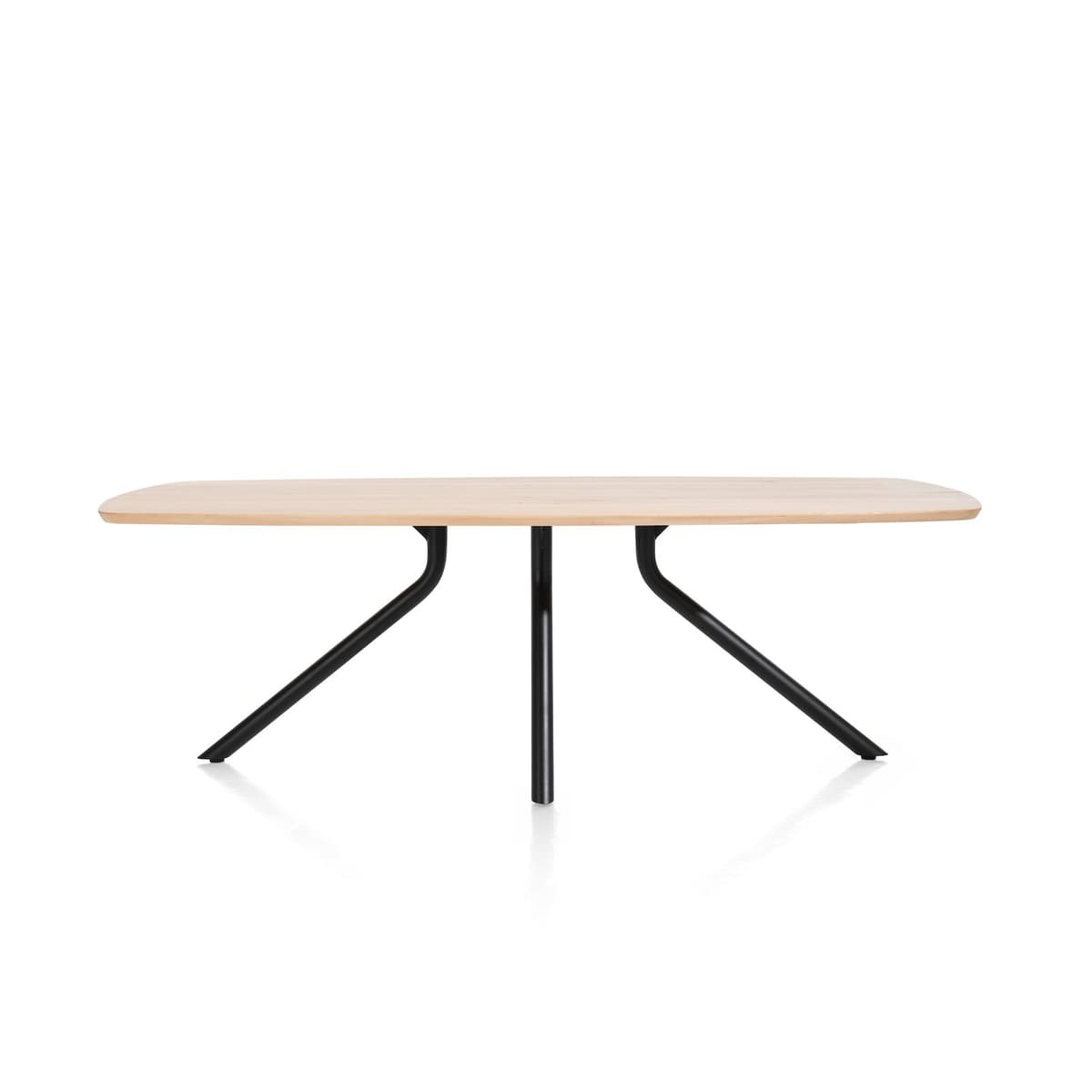 Tafel ovaal 220x110 cpt Arvada Centrale poot zwart natural - 4